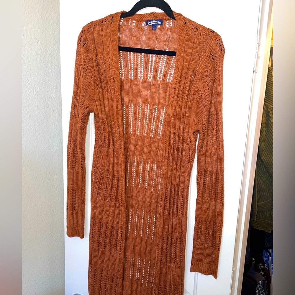 Long open cardigan